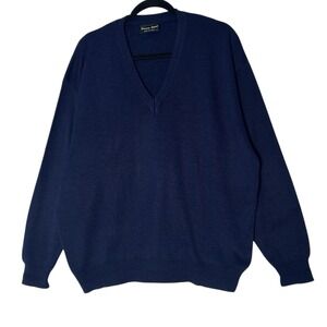 Franco Ponti Sweater Mens Large Navy Wool Blend Knit Made In Italy Career Formal